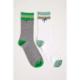 Bony Socks 2 Li Paket Pineapple Tree Erkek Soket Çorap Beyaz/gri-Melanj - 43 - 45 - Beyaz - Gri Melanj