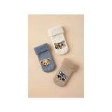 Bony Socks 3'lü Paket Hayvan Desenli Havlu Bebek Soket Çorap