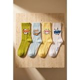 Bony Socks 4 Lü Paket Desenli Soket Çorap Çok Renkli - 39 - 42