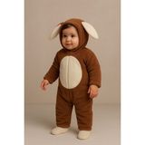 Bony Socks Bebek Tavşan Kulaklı Kapüşonlu Peluş Tulum Kahverengi - 400Kahverengi - 6 - 9 Ay