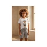Bony Socks Erkek Çocuk Sailor Teddy Şort Takım Beyaz - 8 - 9 Yaş