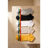 Bony Socks Erkek Renkli Çizgili 5'li Patik Çorap - 43 - 46 - Çok Renkli