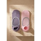 Bony Socks Kadın 2'li Asta Yoga / Pilates Step Çorap Açık Pembe / Koyu Lila - 39 - 42