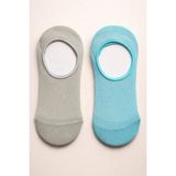 Bony Socks Kadın 2'li Basic Renkli Görünmez Babet Çorap Mavi Mix - 35_38 - 300Mavi