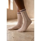 Bony Socks Kadın Örgü Desenli Soket Çorap Açık Kahve - Light Brown