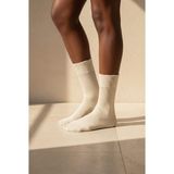 Bony Socks Kadın Örgü Desenli Soket Çorap Ekru - Standart