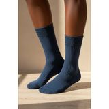 Bony Socks Kadın Örgü Desenli Soket Çorap Lacivert - Standart