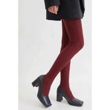 Bony Socks Kadın Şeritli Külotlu Çorap Bordo - M