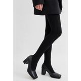 Bony Socks Kadın Şeritli Külotlu Çorap Siyah - M