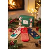Bony Socks Kadın Yılbaşı Kutulu 3'lü Soket Çorap - Kırmızı