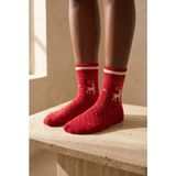 Bony Socks Kadın Yılbaşı Temalı Soket Çorap Kırmızı - 39 - 42