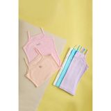 Bony Socks Kız Çocuk Unicorn Taş Baskılı 5 li Paket İnce Askılı Atlet Yazlık Kullanım İçin Çok Renkli - 4