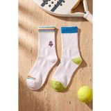 Bony Socks Unisex 2'li Raket Nakışlı Padel Soket Çorap - 43 - 46 - Çok Renkli