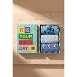 Bony Socks Unisex Birthday Kutulu 3'lü Soket Çorap - 39 - 42 - Desenli