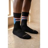 Bony Socks Unisex Çizgili Padel Soket Çorap Siyah - 43 - 46