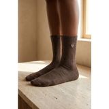 Bony Socks Unisex Köpek Nakışlı Soket Çorap Kahverengi Melanj - 43 - 46