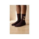 Bony Socks Unisex Teddy Desenli Soket Çorap Mor - 39 - 42