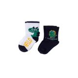 Bony&Katia 2 Li Paket Teal Tales Dinazor Bebek Çorap Lacivert/Beyaz,0-6 Ay