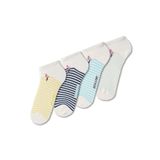 Bony&Katia 4'Lü Paket Kız Çocuk Çizgili Flamingo Desenli Patik Çorap,9-12 Yaş