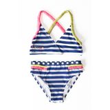 Bony&Katia Kız Çocuk Çizgili İpleri Renkli Bikini Takım,4-5 Yaş