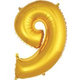 booddie Fırsat Ayı Balon 9 Rakam 76 Cm Gold Folyo Balon 34 Inc