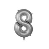 booddie Folyo Rakam 8 Yaş 34 Inc Gümüş Renk Balon 76 Cm