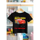 Book OrBook Şimşek Mcqueen %100 Pamuk Premium Kalite Kumaş Çocuk Tişörtü - Siyah - 3 - 4 Yaş