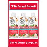 BOOM BUTTER 3'lü Fırsat Paketi Saç Bakım Şampuanı Bakım Yapıcı Parabensiz Tüm Saçlar İçin