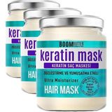 Boom Butter Güçlendirici & Onarıcı Keratin Saç Maskesi, Kırılma Karşıtı & Yoğun Besleyici, Yıpranmış Saçlar İçin, Derinlemesine Nemlendirici & Parlaklık Veren Bakım, 190 ML (3 paketi)