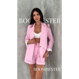 BoomBester Kadın Premium Kalite Keten Flam Şort Astarlı Beli Lastikli