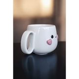 Boonlüle Kore Baby Sevimli Gülen Surat El Yapımı Seramik Mug 200 ml Fincan - Beyaz