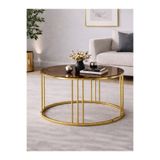 boons Palmira Modern Orta Sehpa Dekoratif Salon Sehpası, Gold - Bronz