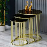 Boons Palmira Zigon Sehpa - GOLD - SİYAH