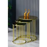 boons Zigon Sehpa, Gold - Bronz Cam Palmira