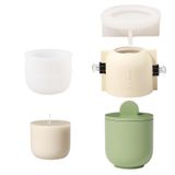 BOOWAN NICOLE 300 ml yuvarlak mum, kavanoz, beton döküm kalıbı, silikon kalıplı, 9 OZ Jesmonite mumluk, kapaklı kutu, silikon kalıp, mum yapımı el işi için (SH1023 916-3 LZ624)