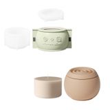 BOOWAN NICOLE Kapaklı Küre Mum Kapları 7oz Dolum Silikon Kalıpları ile Silikon Kalıplar, Beton Çimento için Mum Kavanoz Silikon Kalıp (SH1038-1-2+LZ655)