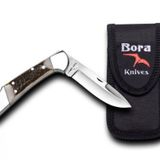 Bora 203 BP Orta Boy İnce Yuvarlak Uçlu Boynuz Saplı Çakı
