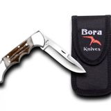 Bora 209 BP Ergonomik İnce Yuvarlak Uçlu Boynuz Saplı Çakı