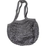 Bora Garage Boragarage Cotton Ip El Örgüsü Astarlı Omuz Askılı Plaj ,gündelik Omuz Çanta Handmade Gri