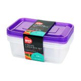 BORA PLASTİK DİKDÖRTGEN DERİN SAKLAMA KABI 3LÜ (BO538)