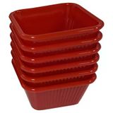 Bora Plastik Kare Sosluk 55*55*32 Mm 6Lı Kırmızı (4'Li Paket)
