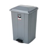 Bora Plastik Mono Tone Pedallı Gri Çöp Kovası Köşeli No:5 – 86 Lt Bo643