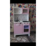Boran Ahşap Işıklı Oyuncak Mutfak - Açık Pembe