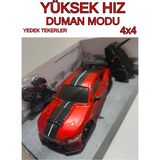 Boratila Toys 1:16 Ölçek 2.4ghz Uzaktan Kumandalı Full Fonksiyon Şarjlı Ford Mustang Görünümlü Drift Araba - Kırmızı
