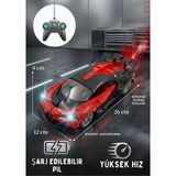 Boratila Toys 1:16 Ölçek Buhar Atan Full Fonksiyon Işıklı Şarjlı Bugatti Görünümlü Uzaktan Kumandalı Araba - Kırmızı