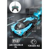 Boratila Toys 1:16 Ölçek Buhar Atan Full Fonksiyon Işıklı Şarjlı Bugatti Görünümlü Uzaktan Kumandalı Araba - Mavi