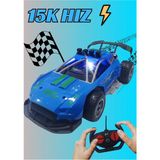 Boratila Toys 1:18 Ölçek 27 Mhz Uzaktan Kumandalı Hızlı Şarjlı Işıklı Full Fonksiyon Yarış Arabası Drift - Mavi