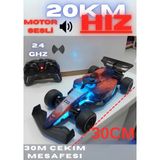 Boratila Toys 2.4 Ghz 30 cm 20 Km Hızlı Şarjlı Işıklı Motor Sesli Full Fonksiyon Uzaktan Kumandalı F1 Formüla Yarış Arabası - Bordo
