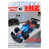 Boratila Toys 2.4 Ghz 30 Cm 20 Km Hızlı Şarjlı Işıklı Motor Sesli Full Fonksiyon Uzaktan Kumandalı F1 Formüla Yarış Arabası