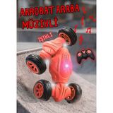 Boratila Toys 2.4 Ghz Takla Atan Işıklı Müzikli Eğlenceli Şarjlı Uzaktan Kumandalı Full Fonksiyon Akrobat Araba - Kırmızı